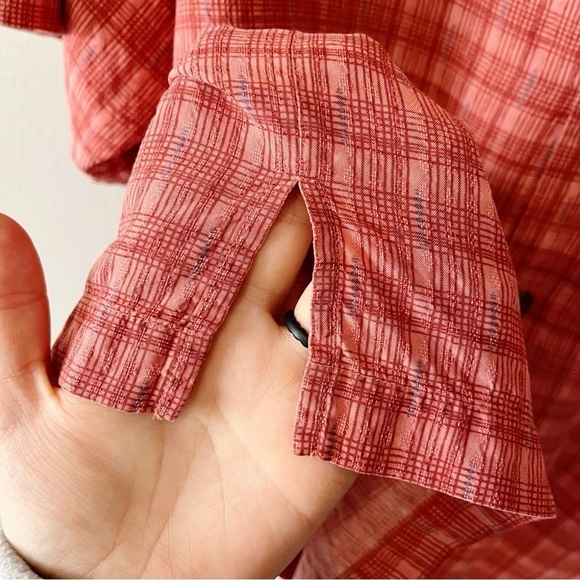 Tommy Bahama Men’s 100% Silk Coral Plaid Short Sleeve Button Front Shirt XL - Picture 4 of 7